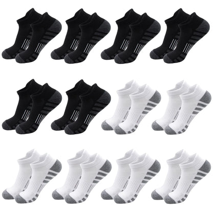 6/24Pairs Ankle Athletic Running Socks Cushioned Breathable Low Cut Sports Tab Socks For Men And Women
