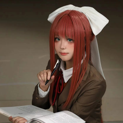 Anime Doki Doki Literature Club Monika Cosplay Costumes Sayori Yuri Natsuki Halloween Costumes for Women Dress Vestido Clothing