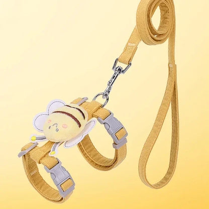 Cat Harness and Leash – Adjustable Bee-Themed Walking Set