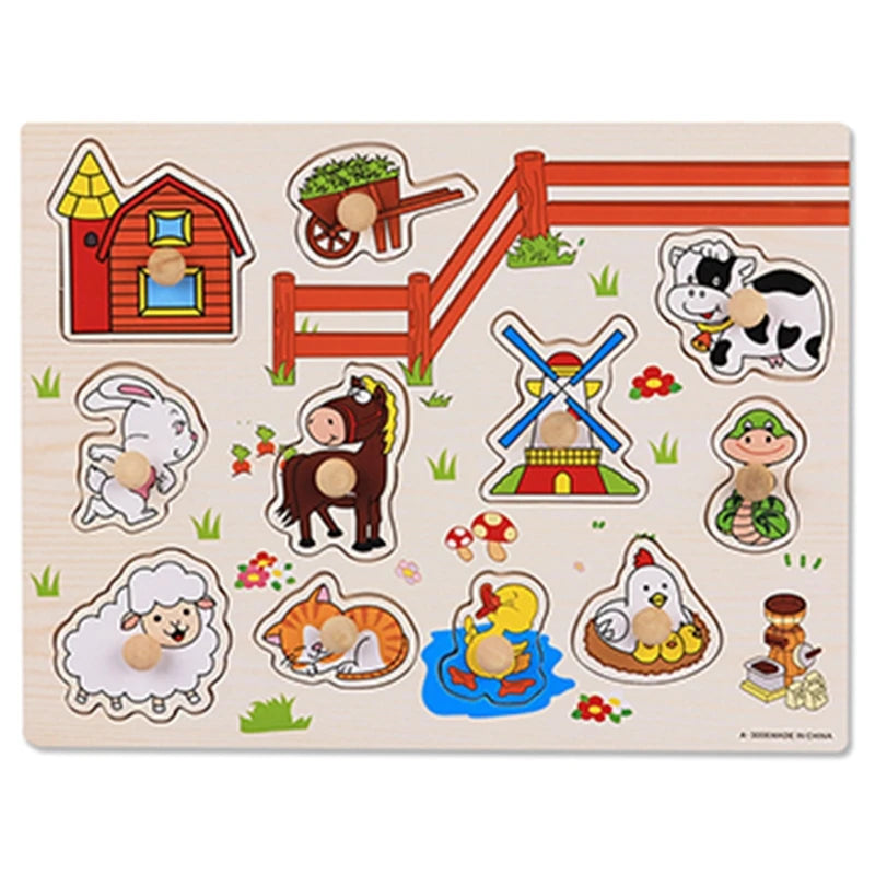 Wooden Puzzle for Toddlers – Alphabet, Number & Shape Matching