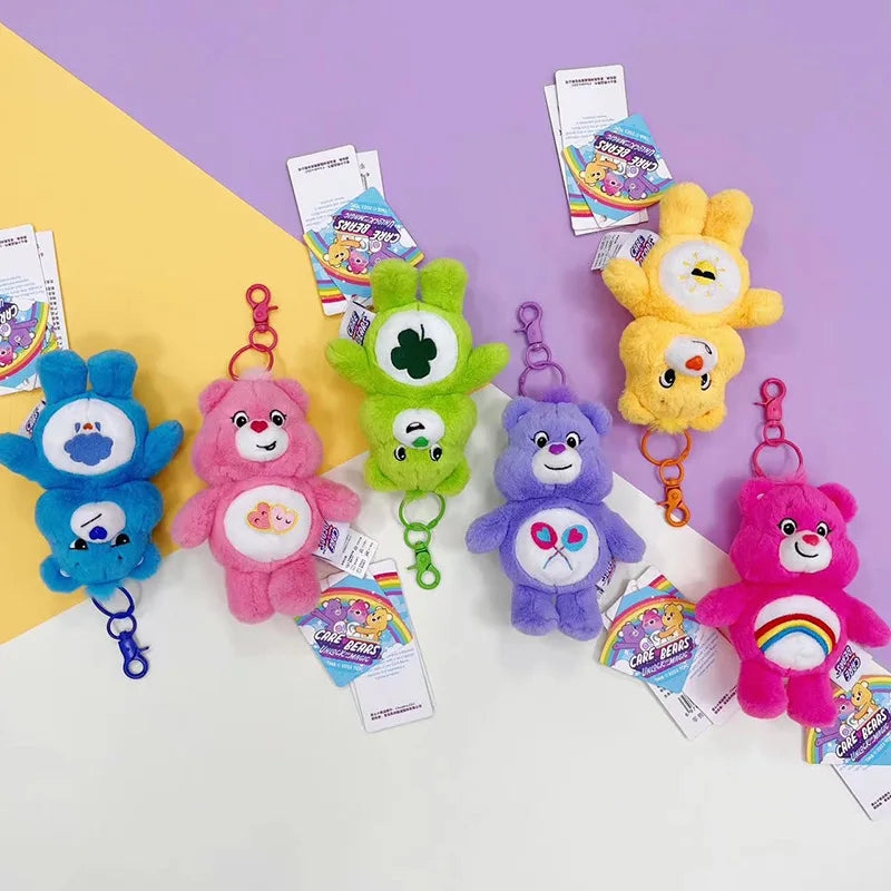 Rainbow Bear Plush Keychain – Kawaii Bag Charm