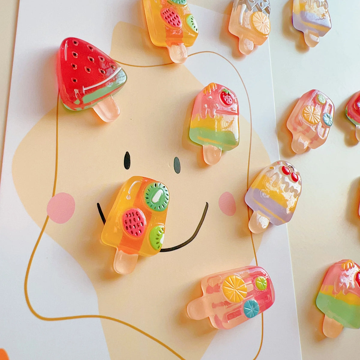 Fruit Fridge Magnets Set – 6PCS Strawberry, Watermelon & Ice Cream