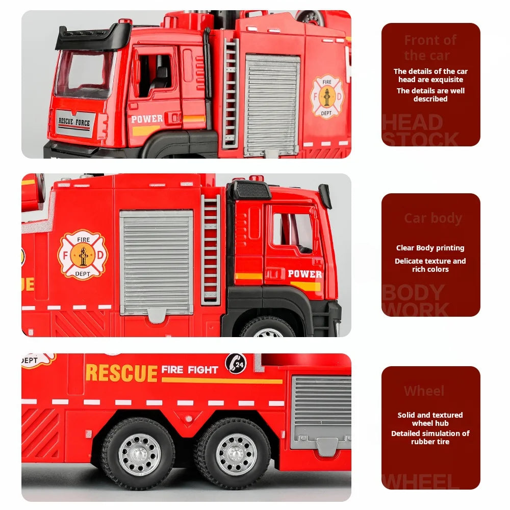 Fire Truck Toy – Large Diecast Alloy Rescue Vehicle Model