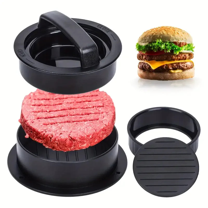 Burger Press, 3-in-1 Hamburger Patty Maker & Stuffed Burger Mold