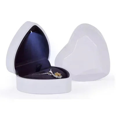Heart Shaped Jewelry Box with LED Light for Ring & Proposal