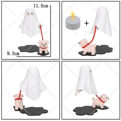 Cute Ghost LED Night Light with Dog Figure for Halloween Decor