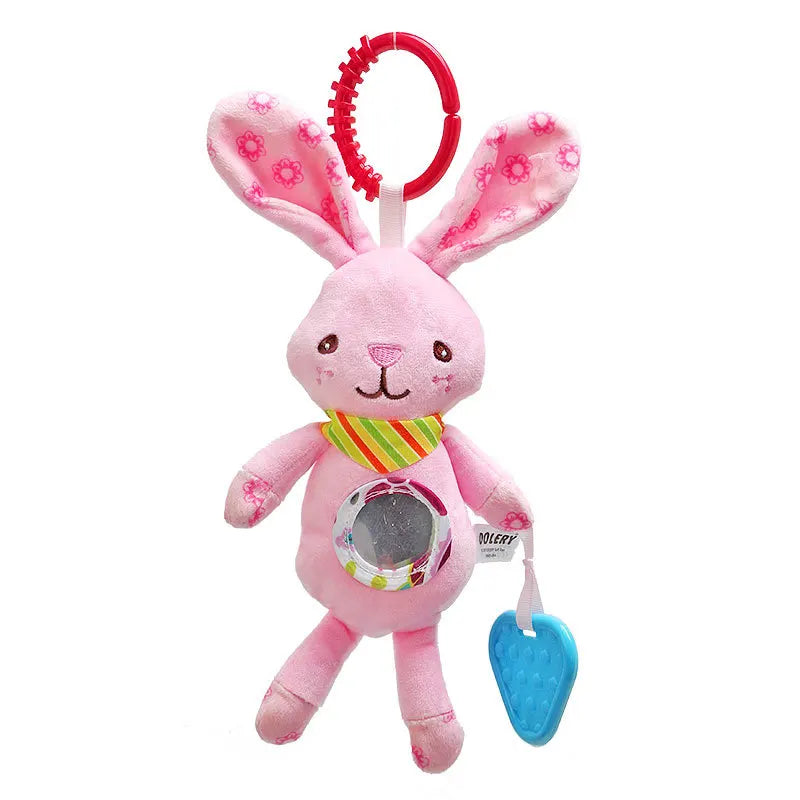 Baby Hanging Rattle – Plush Animal Sensory Toy for Stroller & Crib