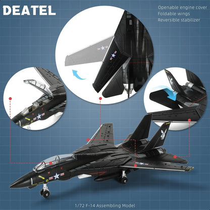 1:72 Scale Fighter Jet Model Kit with Display Stand