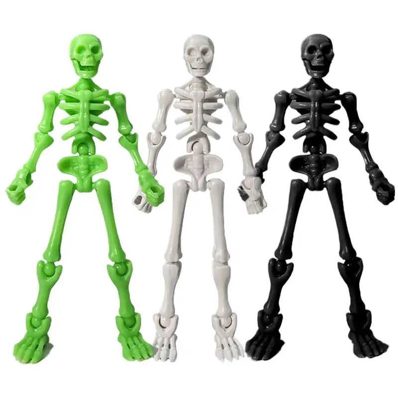 Mini Skeleton Figurines – Posable DIY Halloween Craft Decor