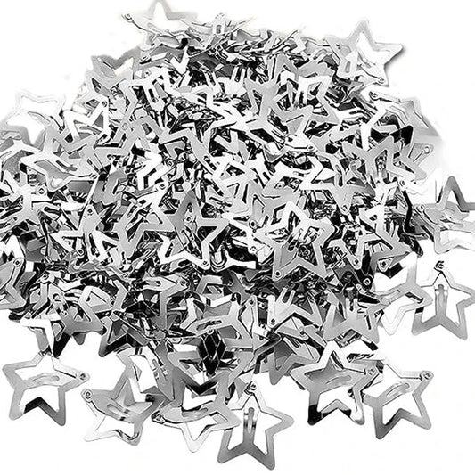 Star Hair Clips – Y2K Silver Metal Barrettes