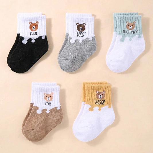 5 Pairs Baby Ankle Socks for Newborns and Toddlers