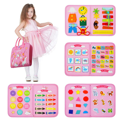 Montessori Busy Board – Toddler Busy Book Fine Motor Learning Toy