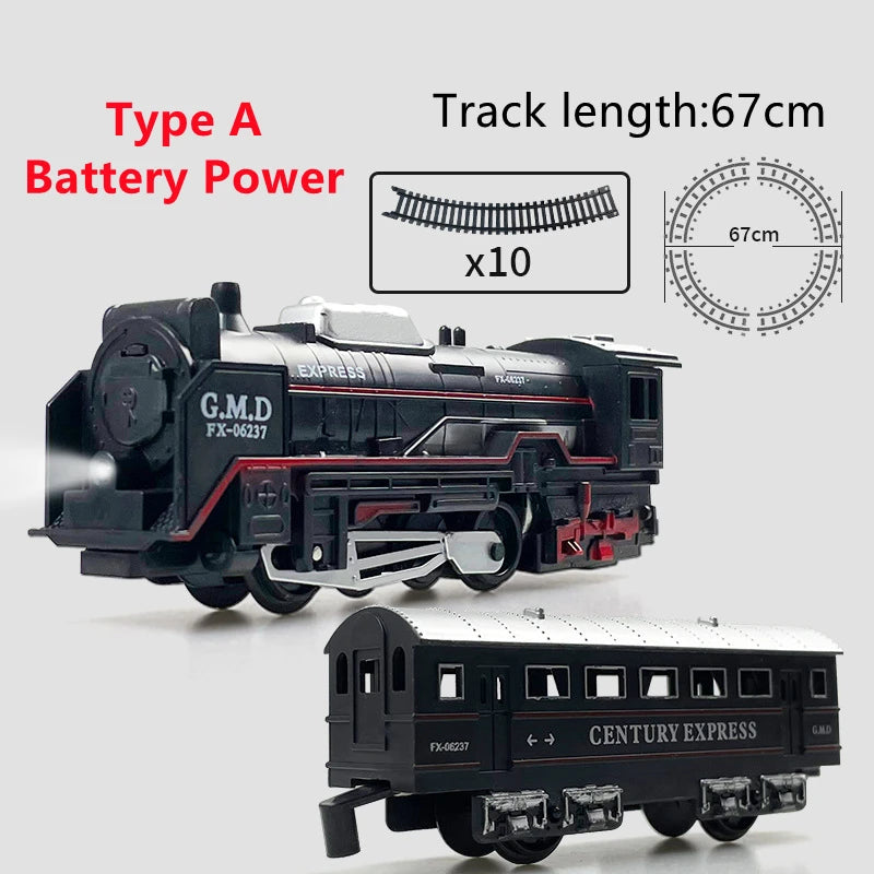 Christmas Train Track Set with Lights – Freight Train Toy