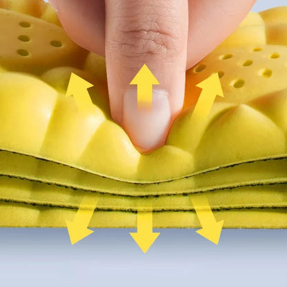 4D Sports Insoles Shoes PU Sole Soft Breathable Shock Absorption Cushion Heavy Duty Support Pain Relief Running Orthopedic Care