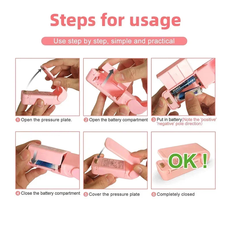Mini Bag Sealer, Portable Heat Sealer for Food & Plastic Bags
