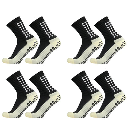 1/4 Pairs Anti-slip Soccer Women Men Outdoor Sport Grip Football Yoga Socks