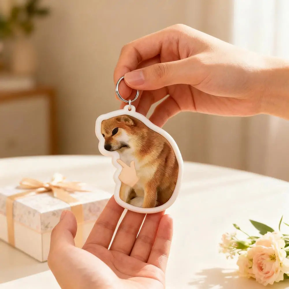 4-Key Voice Button Keyboard Keychain Shiba Inu Cat Meme Voices Relieves Stress Relief Fidget Toy Finger Keyboard Games Keychain