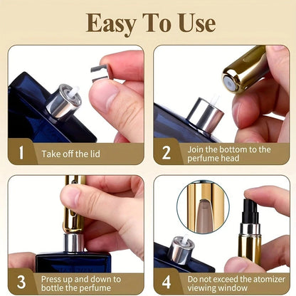 6-Pack Refillable Perfume Spray Bottles – 5ml Travel Size