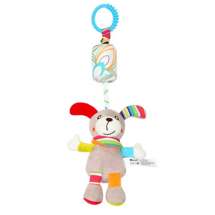 Baby Hanging Rattle – Plush Animal Sensory Toy for Stroller & Crib