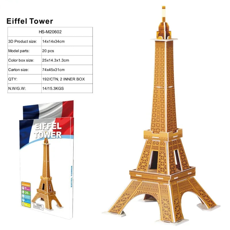3D Architecture Puzzle – Famous Building Model Puzzle for Kids
