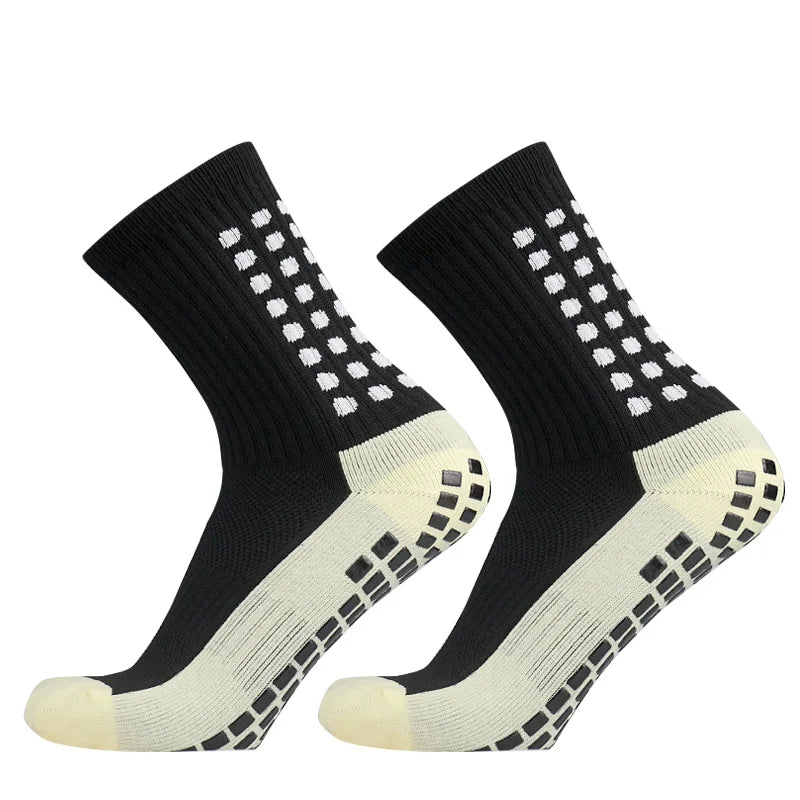 1/4 Pairs Anti-slip Soccer Women Men Outdoor Sport Grip Football Yoga Socks