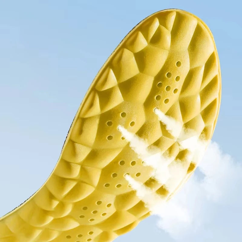 4D Sports Insoles Shoes PU Sole Soft Breathable Shock Absorption Cushion Heavy Duty Support Pain Relief Running Orthopedic Care
