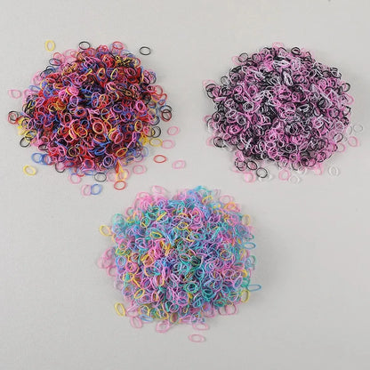 1500PCS Disposable Rubber Band Hair Ties for Girls Colorful Children's Headband Ponytail Holder Kids Hair Accessories