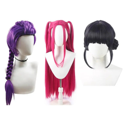 Purple Braided Children's Wig – Long Ponytail Costume Wig
