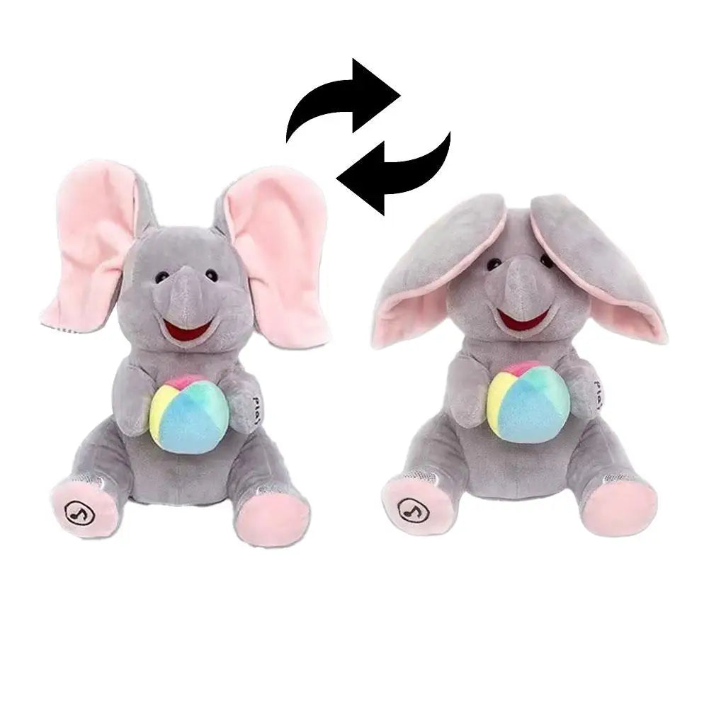 Hide and Seek Elephant Plush Toy Interactive Musical Peekaboo Toy