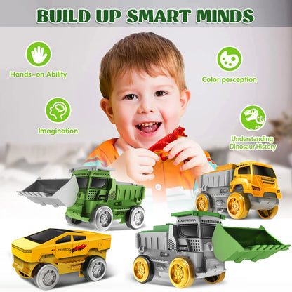 Dinosaur Race Track Set – Flexible Climbing Car Track Toy for Kids
