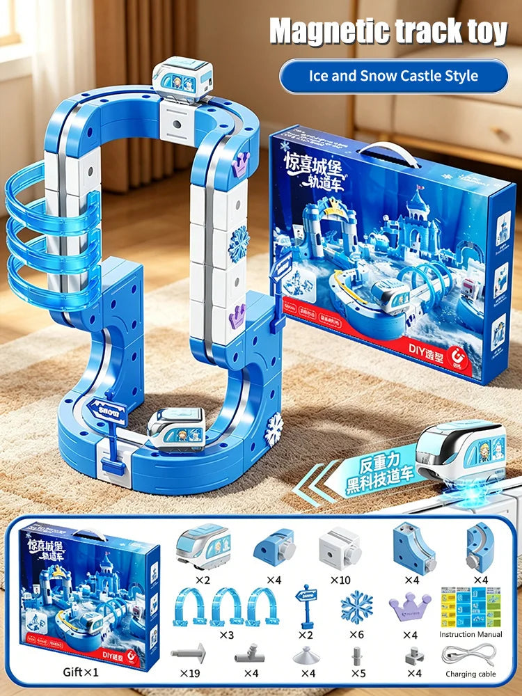 Magnetic Train Toy with DIY Track for Creative Play