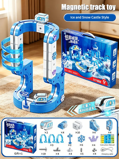 Magnetic Train Toy with DIY Track for Creative Play