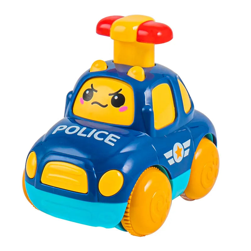 Baby Toy Cars for Toddlers – ABS Push and Go Cartoon Trucks