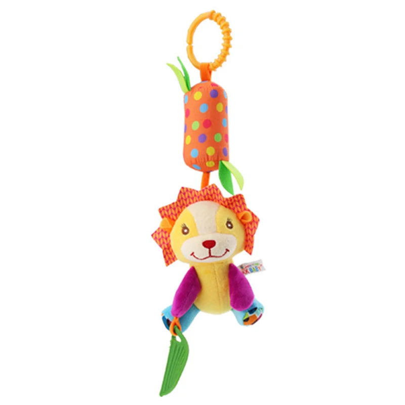Baby Hanging Rattle – Plush Animal Sensory Toy for Stroller & Crib