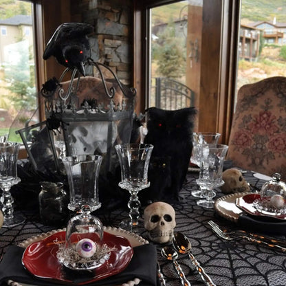 Halloween Spider Web Table Runner – Black Tablecloth Decor