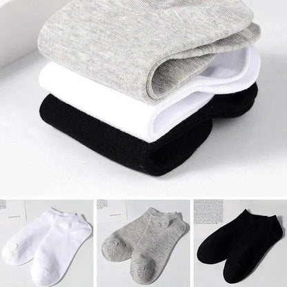 1-20pairs Wholesale Unisex Socks, Breathable Sports Socks, Solid Color Boat Socks, Comfortable Cotton Ankle Socks, White