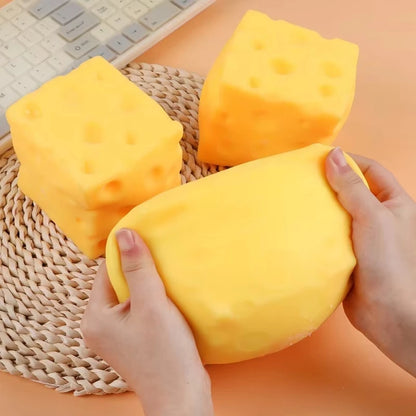 Giant Cheese Squishy Toy – Slow-Rising Squeeze Fidget