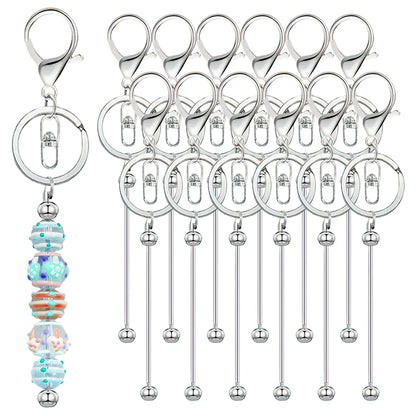 Beadable Keychain Blanks, Metal Keychain Bars for DIY Beading