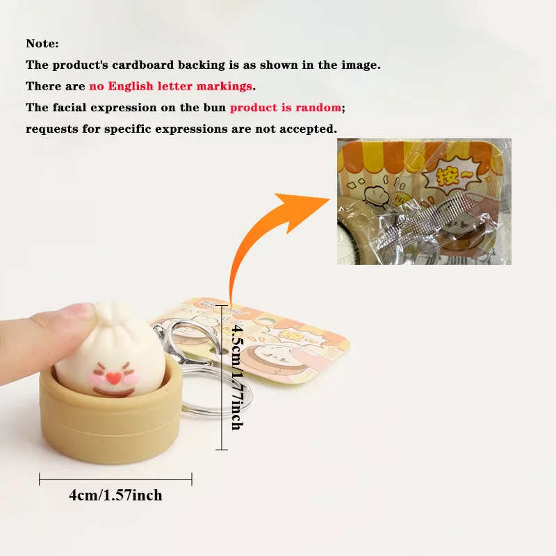Steamed Bun Squishy Keychain – Slow Rebound Fidget Toy