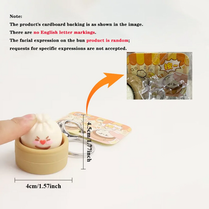 Steamed Bun Squishy Keychain – Slow Rebound Fidget Toy