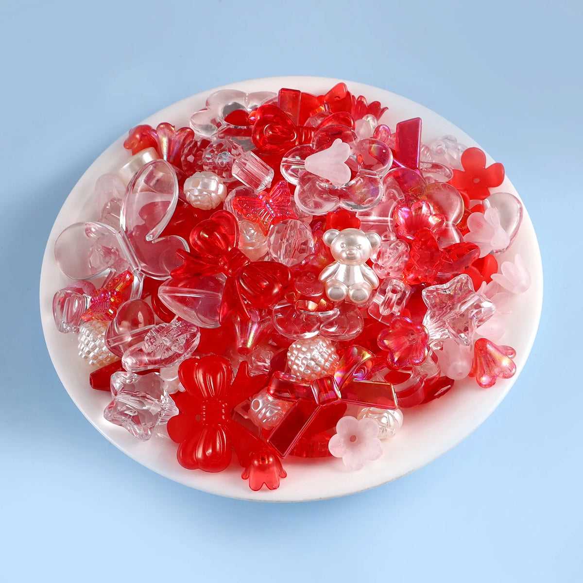 1bag Mixing Style Candy Color Acrylic Beads For DIY Handmade Bracelet Jewelry Making Phone Chain Accessories