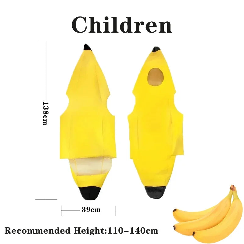 Child/Adult Banana Cosplay Halloween Christmas  Costumes Performance Costume Fruit Banana Costume Performance  Costume