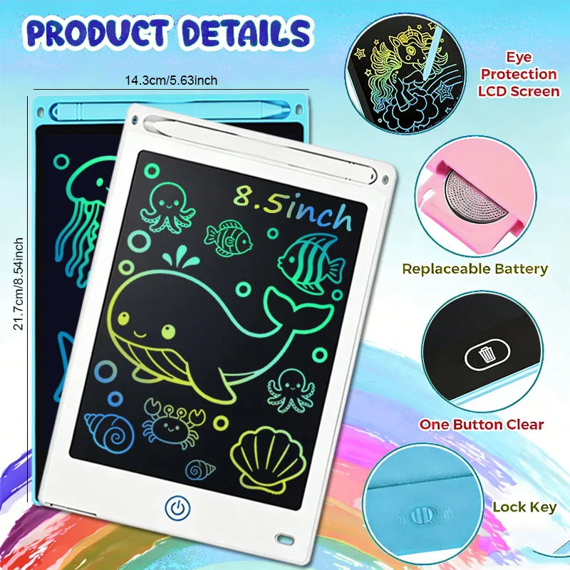 8.5 Inch LCD Writing Tablet for Kids – Portable Drawing Pad