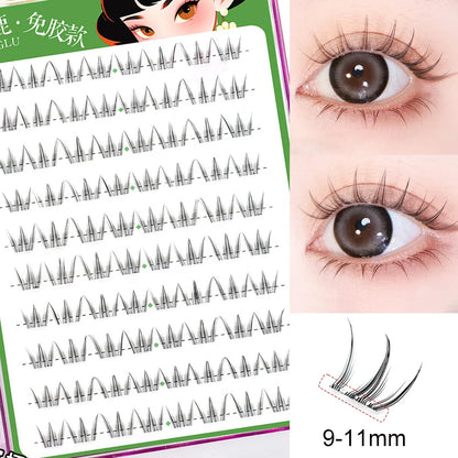 No Glue Needed Idol False Eyelashes Large Capacity 7-9mm Self Adhesive Eyelashes tweezers DIY Lash Extension Cluster Lashes