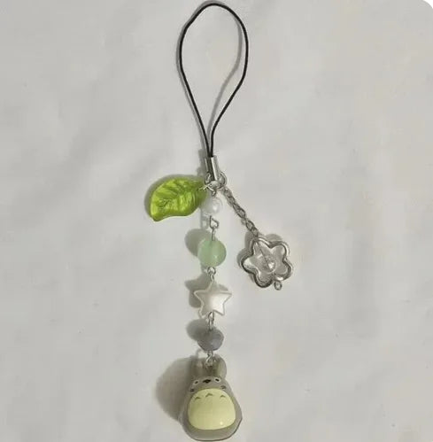 Beaded Phone Charm, Cute Bear Strawberry Chain Y2K Accessory