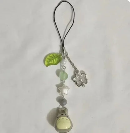 Beaded Phone Charm, Cute Bear Strawberry Chain Y2K Accessory