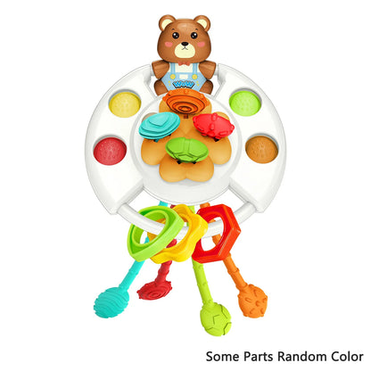 Pull String Toy – Silicone Baby Sensory Teething Montessori Toy