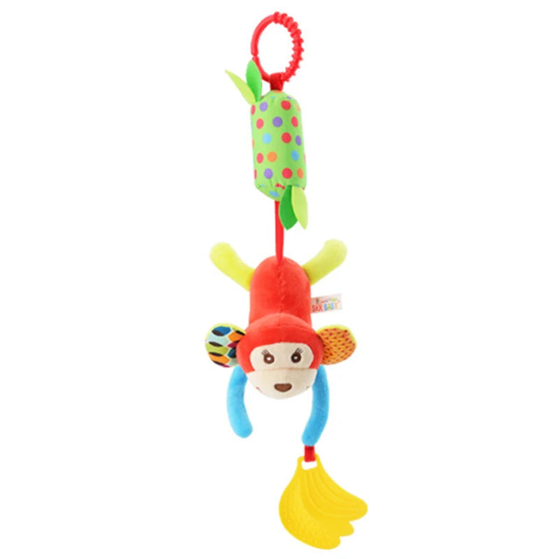 Baby Hanging Rattle – Plush Animal Sensory Toy for Stroller & Crib