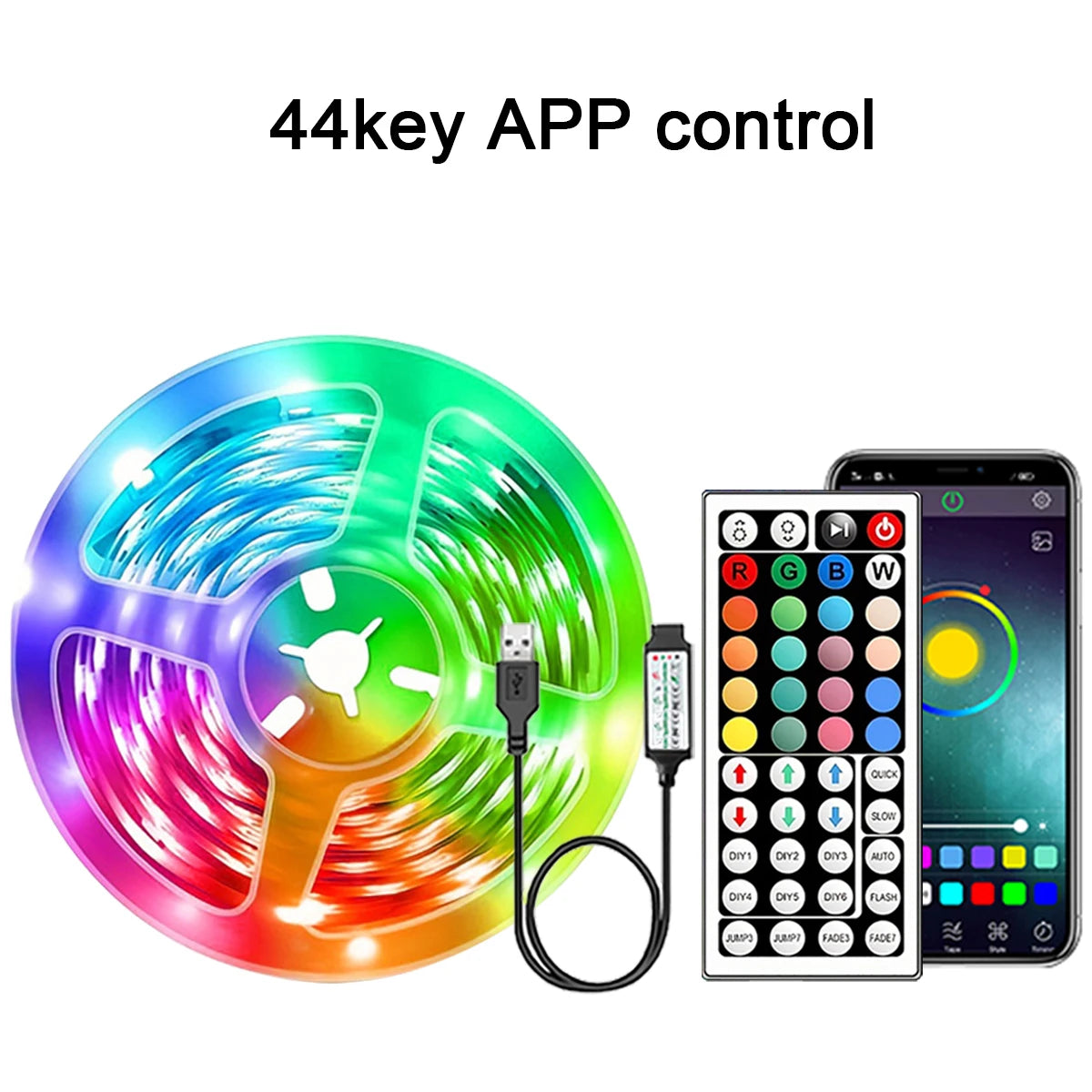 RGB LED Strip Lights with App Control for Bedroom Decor