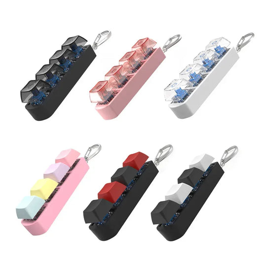 Keyboard Fidget Toy – 4-Key Mechanical Keychain Stress Toy